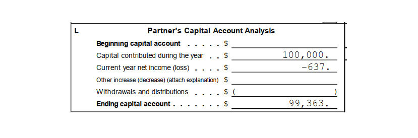 חלק שני בטופס K-1 - חשבון ההון של השותף
